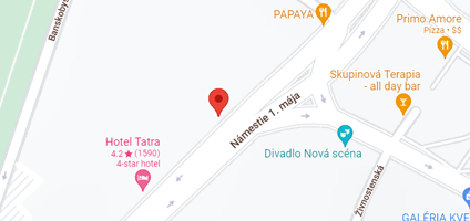 Google Map of Námestie 1.maja 9, Bratislava, Slovensko